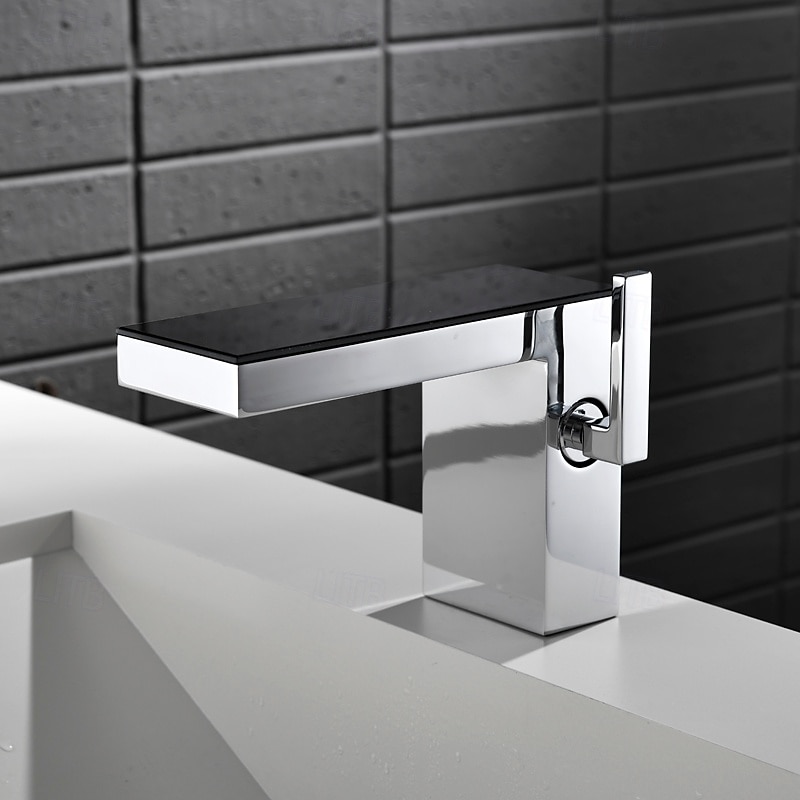 Robinet de lavabo - Cascade Électroplaqué Ensemble central Poignée unique à un trouBath Taps de 2025 ? $153.99 –P1