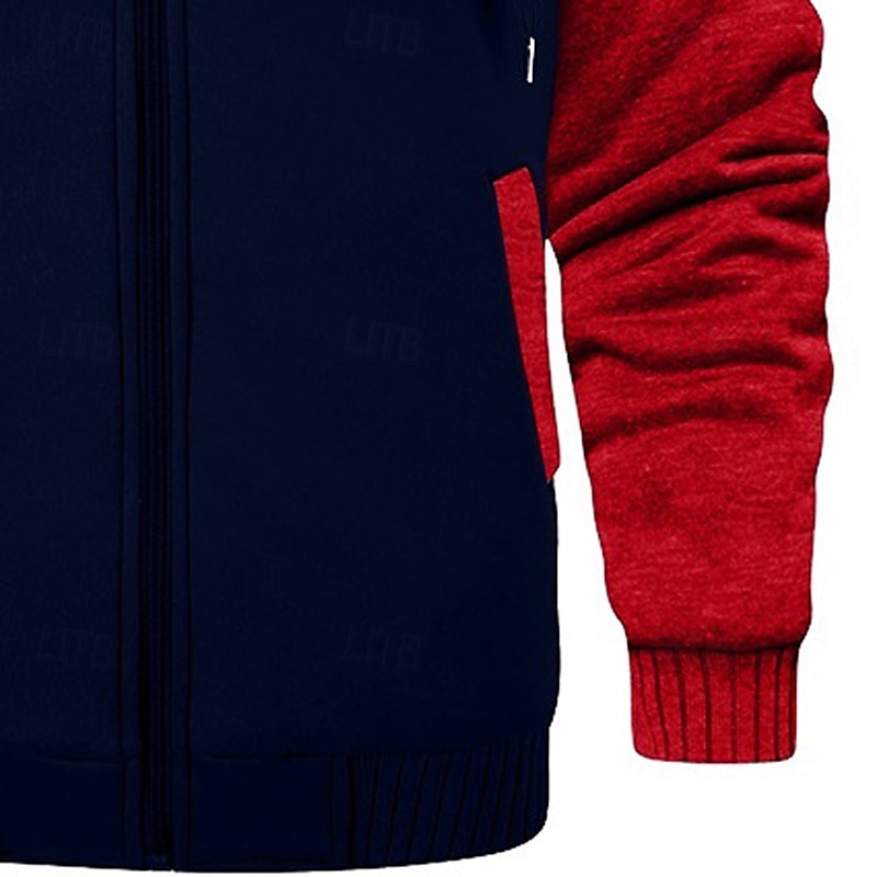 Per uomo Felpa con cappuccio Felpa con cappuccio a zip intera Felpa con cappuccio in pile Felpa con cappuccio foderata in pile Nero Rosso Borgogna Blu marino Grigio chiaro Con Cappuccio Semplice del 2025 a $37.99 –P7
