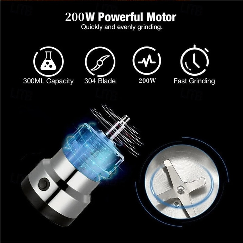 Кухонная многофункциональная 4-х лезвийная зерновая мельница для измельчения кофе, домашняя электрическая кофемолка, блендер для орехов и бобов 2026 - $23.99 –P8