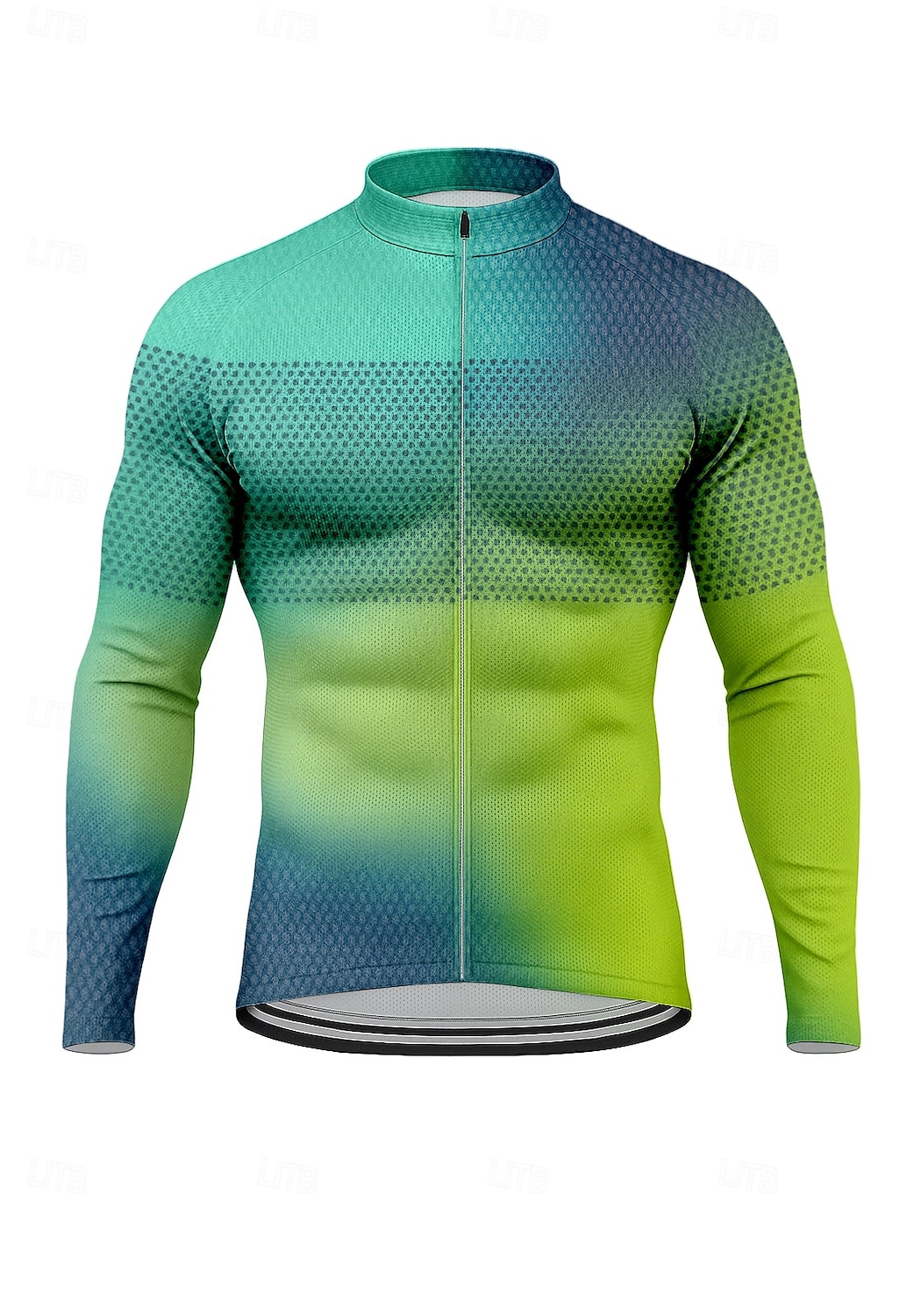 Herren Oberteile Radtrikot Ombre Grafik Farbverläufe Langarm Fahhrad Trikot Oberteil mit 3 Gesäßtaschen Sonne Sonnenschutz Schnelltrocknend Reflektierende Streifen Sport Purpur Orange Grün Bekleidung 2026 - $34.99 –P1