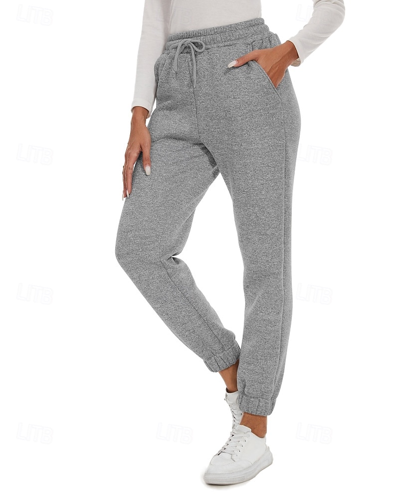 Mujer Pantalones de lana Persona que practica jogging pantalones Ropa de calle Casual Longitud total Cintura Media Plano Bolsillo Diseño de cordón elástico Cómodo Calle Ropa Cotidiana Fin de semana 2026 - $26.99 –P8