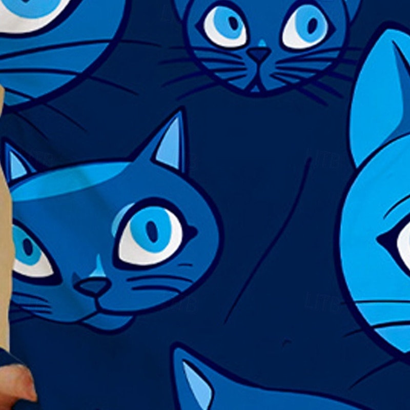 Flickor 3D Djur Katt T-shirt Långärmad Vår Höst Mode Grundläggande Barn 4-12 år Rund hals Utomhus Ledigt Dagligen Normal 2025 - $13.99 –P5