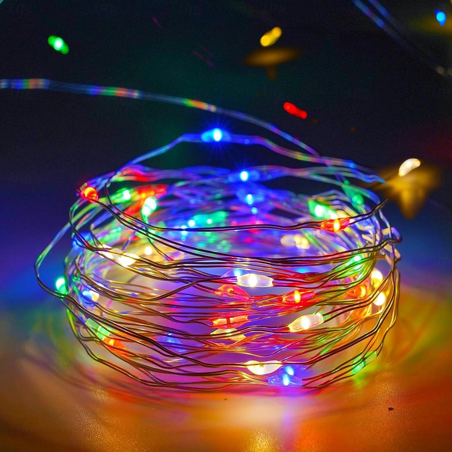 10 pezzi 5m/16,4ft 50 perline a led luci a stringa per Halloween Natale matrimonio San Valentino festa atmosfera interna ed esterna decorazione stringa di luci scatola batteria AAA funzione timer del 2025 a $23.99 –P3