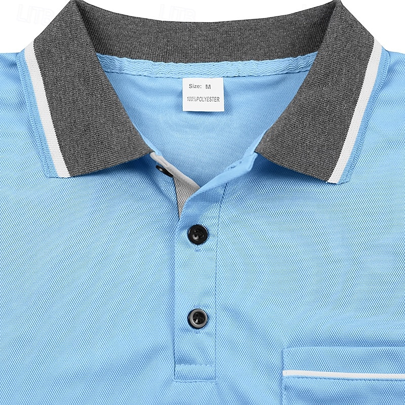 Miesten Golfpaita Pikee poolopaidat liiketoiminta Kausaliteetti Classic Pitkähihainen Muoti Perus Yhtenäinen väri Tasku Napit Kesä Kevät 봄 & Syksy Normaali Musta Valkoinen Keltainen Viini Vaalean 2025 - $19.99 –P12