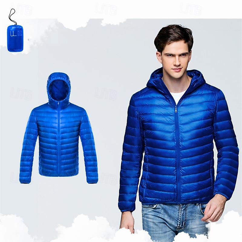 Miesten Talvitakki Untuvatakki Puhujakki Pehmustettu takki Tasku 50% valkoinen ankka Loma Arki-asut Deitti Normaali Muoti Vapaa-aika Mukava Pidä lämpimänä Talvi Yksivärinen / yksivärinen Viini Musta 2026 - $44.99 –P5