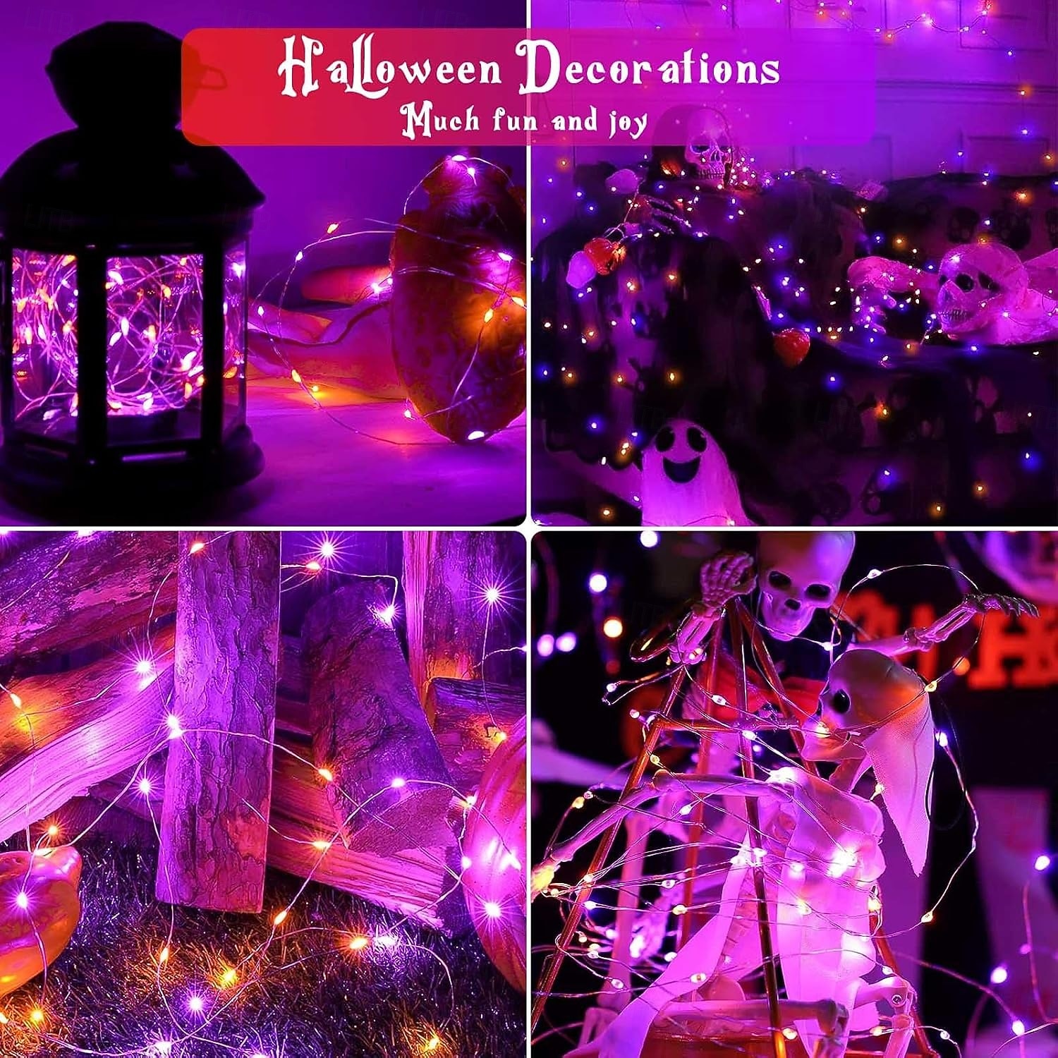 10 pezzi 5m/16,4ft 50 perline a led luci a stringa per Halloween Natale matrimonio San Valentino festa atmosfera interna ed esterna decorazione stringa di luci scatola batteria AAA funzione timer del 2025 a $23.99 –P10