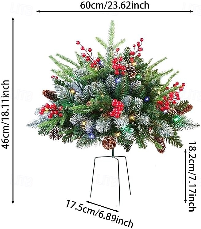 urne de remplissage pour sapin de Noël artificiel pré-éclairé, 8 modes &Piquets d'arbre de Noël alimentés par batterie et minuterie adaptés aux allées, patios, jardins, fêtes d'anniversaire, de 2025 ? $35.99 –P12