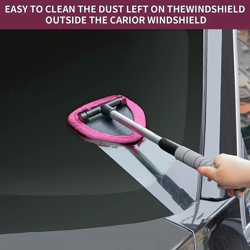 Ferramenta de limpeza de para-brisas de microfibra 5 em 1 para carro, cabo extensível com 4 almofadas reutilizáveis, limpador de vidros automotivos para janelas internas e externas de 2025 por $17.99 –P5