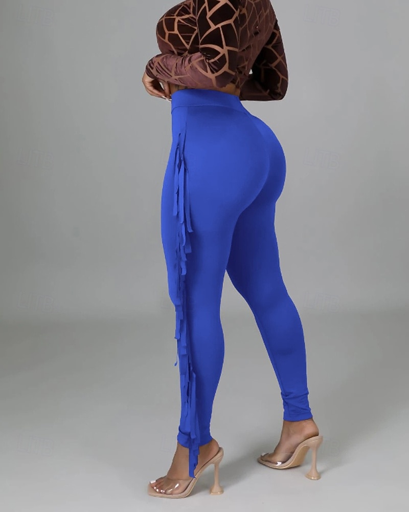 Naisten Housut Sukkahousut Mukavat leggingsit Katutyyli Vapaa-aika Täyspitkä Luonnollinen Tavallinen Tupsu Joustava vyötärö Mukava Pyhäpäivä Arki-asut Viikonloppu purppura Musta Valkoinen Armeijan 2025 - $24.99 –P14