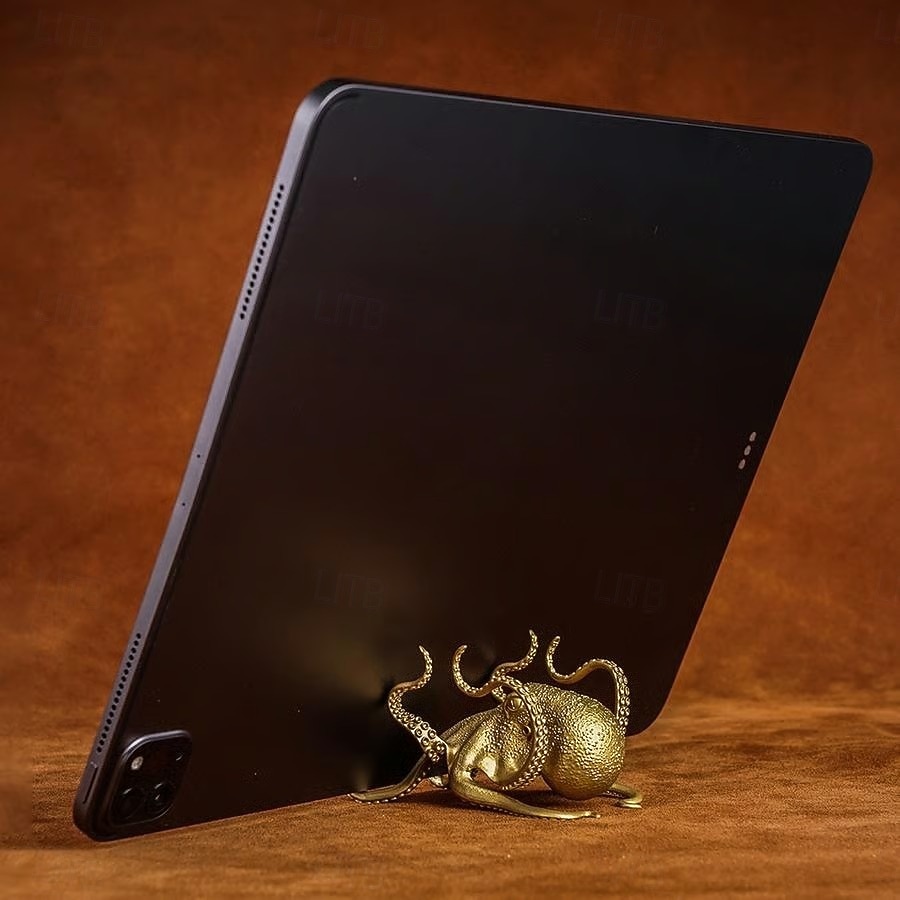 Octopus Holder Phone Stand Pen Holder Creative Gold Octopus Desk Organizer Multifunctional Mobile Phone Holder Lazy Viewing Stand For Watching Videos And Reading Books 2025 - $13.99 –P3