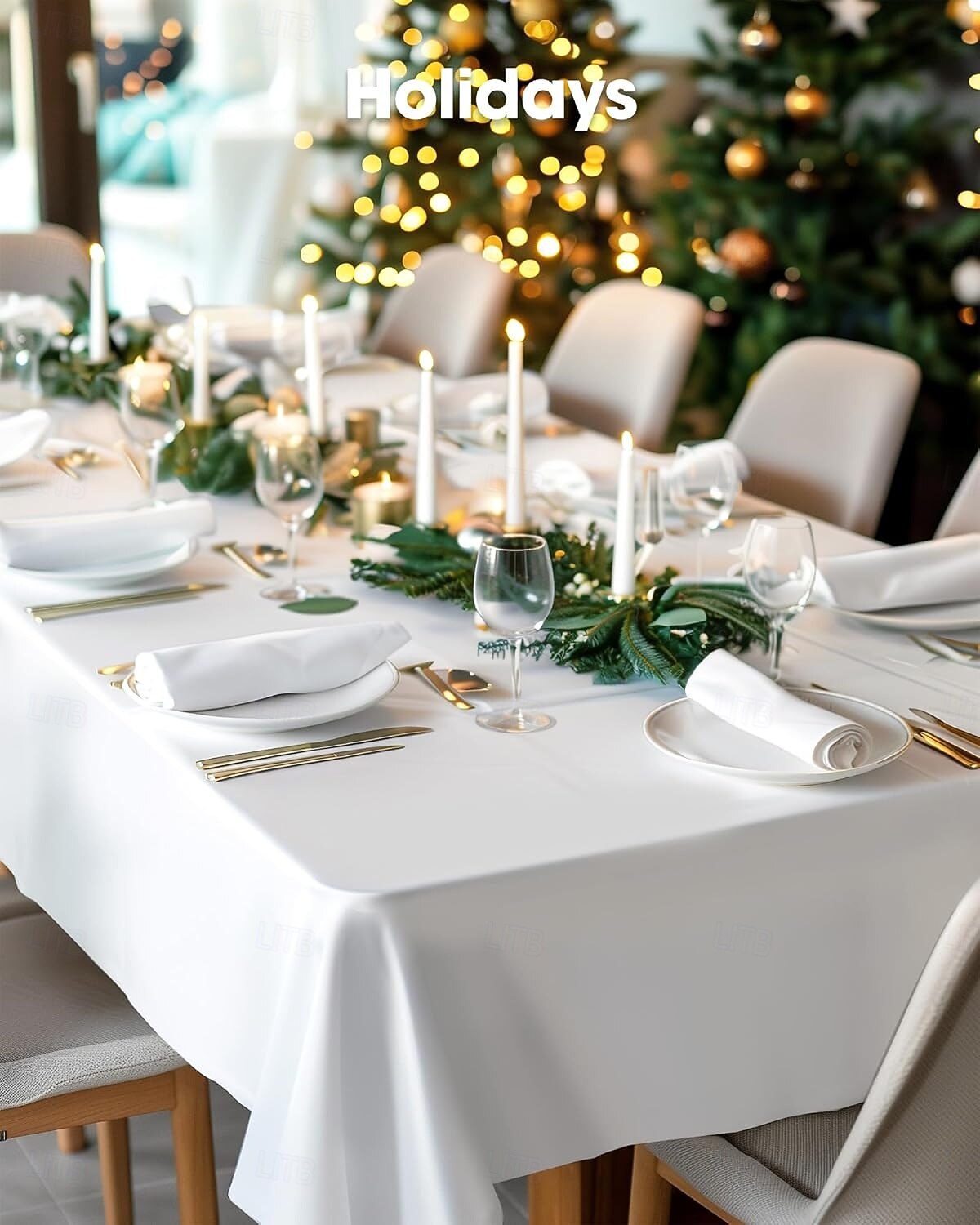 Paquete de 10 manteles desechables de plástico de 54 x 108 pulgadas para fiestas, picnics y bodas, decorativos, rectangulares, con cubierta de plástico blanca, a prueba de fugas. & robusto 2026 - $19.99 –P7