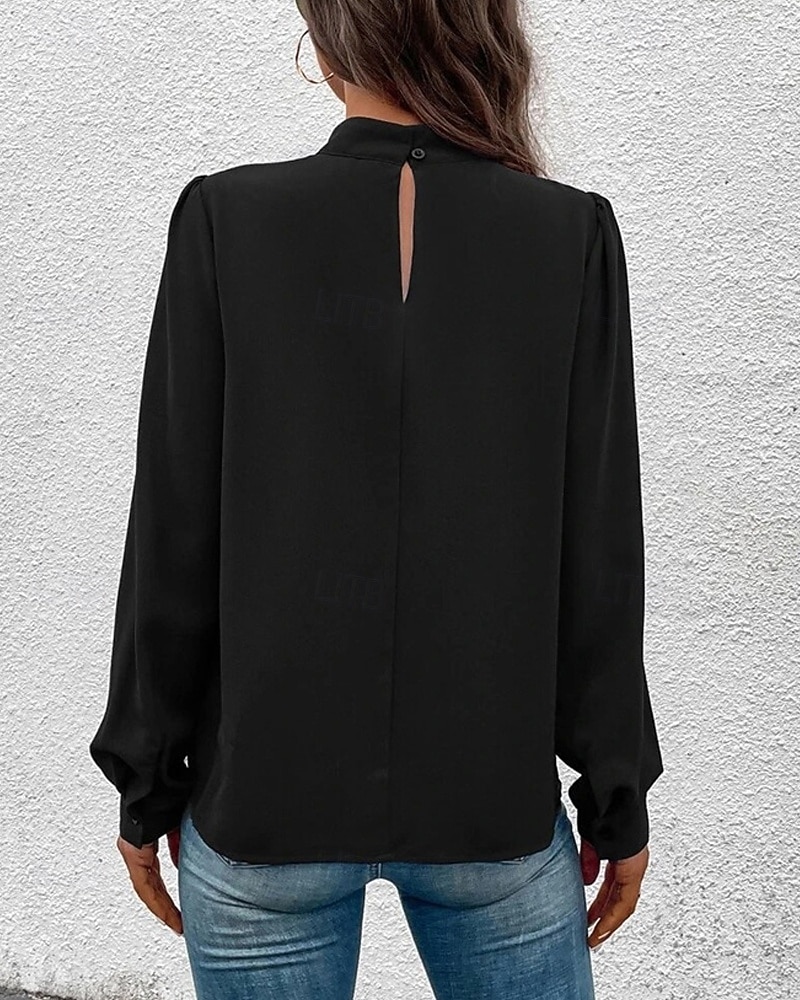 Γυναικεία Πουκάμισο Κομψή Φιλάρεσκος Σατέν Μπλούζα Συμπαγές Χρώμα Στυλάτο Καθημερινό Μακρυμάνικο Ζιβάγκο Κανονικά μπλουζάκια Καθημερινά Εξόδου Μαύρο Κίτρινο Πράσινο Ανοικτό Ρουμπίνι Βυσσινί 2026 - $27.99 –P16