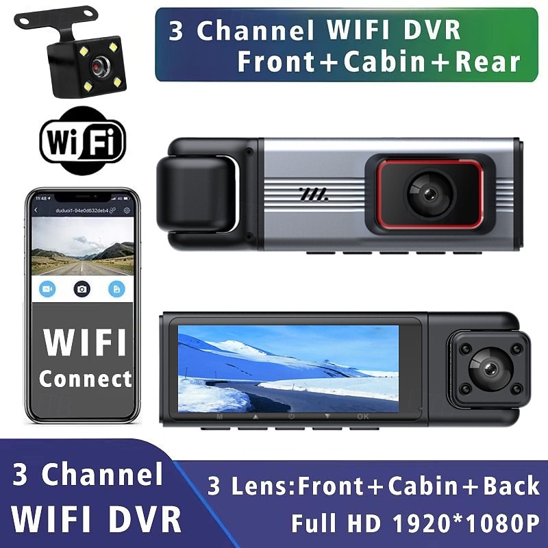 1080p Full HD Car DVR  3 inch IPS Dash Cam with WIFI / Night Vision / Loop recording 4 infrared LEDs Car Recorder 2025 - $45.99 –P1