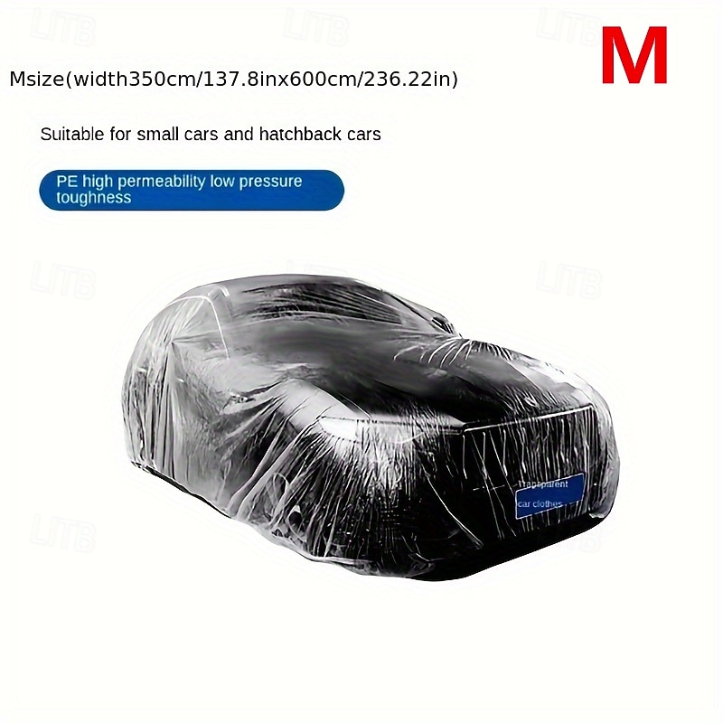 Universele transparante autohoes - zware PE-folie stofdicht &UV-bescherming, krasbestendig, transparant, volledige dekking voor bescherming tegen alle weersomstandigheden, binnen- en buitengebruik 2026 - $16.99 –P4