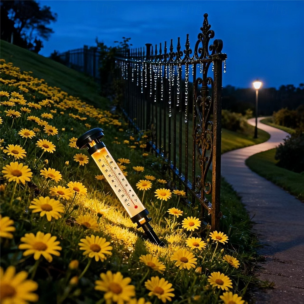 1 szt. termometr solarny do lampy ogrodowej, czujnik oświetlenia zewnętrznego na dziedzińcu, wtyczka do lampy ogrodowej, światło otoczenia na zewnątrz 2026 - $16.99 –P6