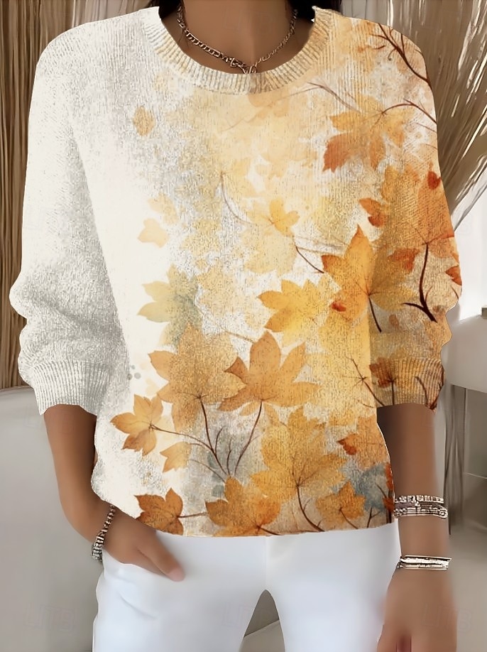 Damen Pullover Mode Lässig Grafik Skelett Rundhalsausschnitt Patchwork Blumen Gestrickt Langarm Normale Oberteile Stricken Halloween Weiß Rote Herbst Winter 2025 - $29.99 –P4
