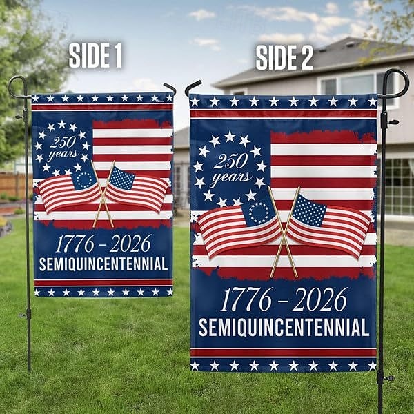 1776–2026 Gartenflagge zum 250. Jahrestag der USA, patriotisches amerikanisches Geburtstagsbanner für den Außenbereich für Hof, Rasen, Veranda oder als Dekoration zum Unabhängigkeitstag 2026 - $11.99 –P2
