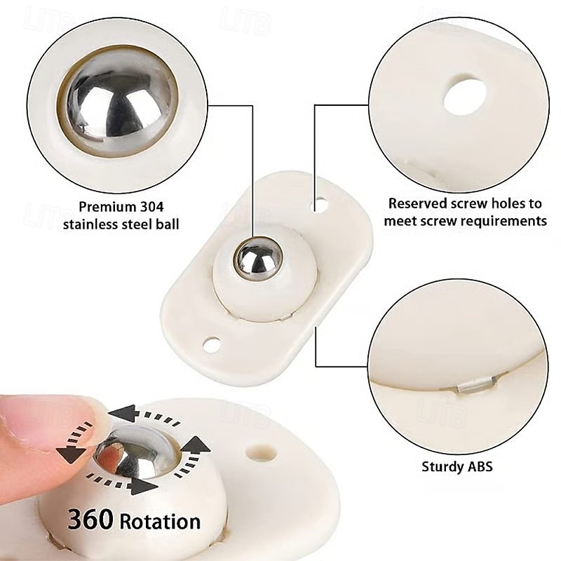 20 db rozsdamentes acél paszta univerzális kerék, öntapadós mini forgógörgő, 360°-ban forgó golyós görgő, rozsdamentes acél univerzális kerékgolyós transzferek, tárolódoboz aljára ragasztva, kis 2025 - $15.99 –P8