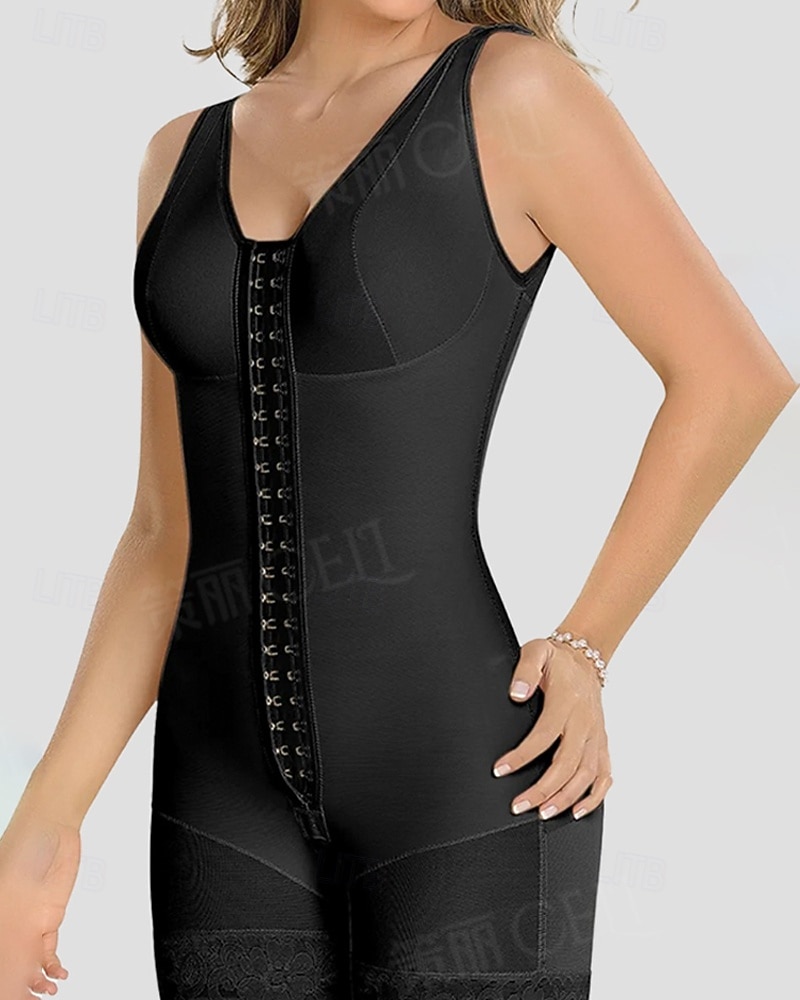 Dam Shapewear Onesies Mode Ren färg Spets Lappverk Semester Gata Datum Ärmlös V-hals Svart Purpur Beige Vår Höst Skräddarsydd passform 2025 - $35.99 –P2