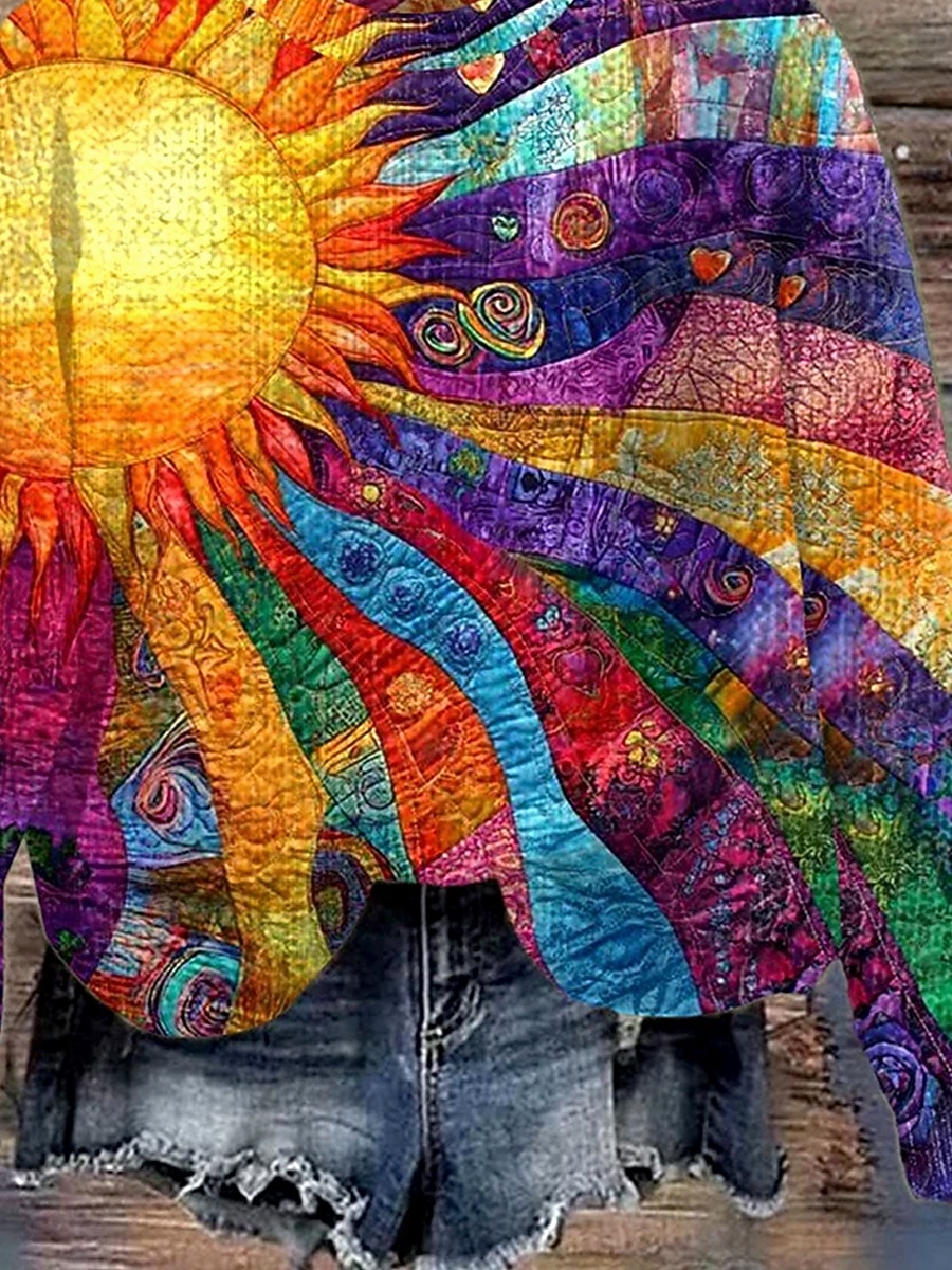 Damen Pullover Mode Lässig Grafik Gestreift Abstrakt Rundhalsausschnitt Patchwork Blumen Gestrickt Langarm Normale Oberteile Stricken Arbeit Regenbogen Herbst Winter 2025 - $28.99 –P2
