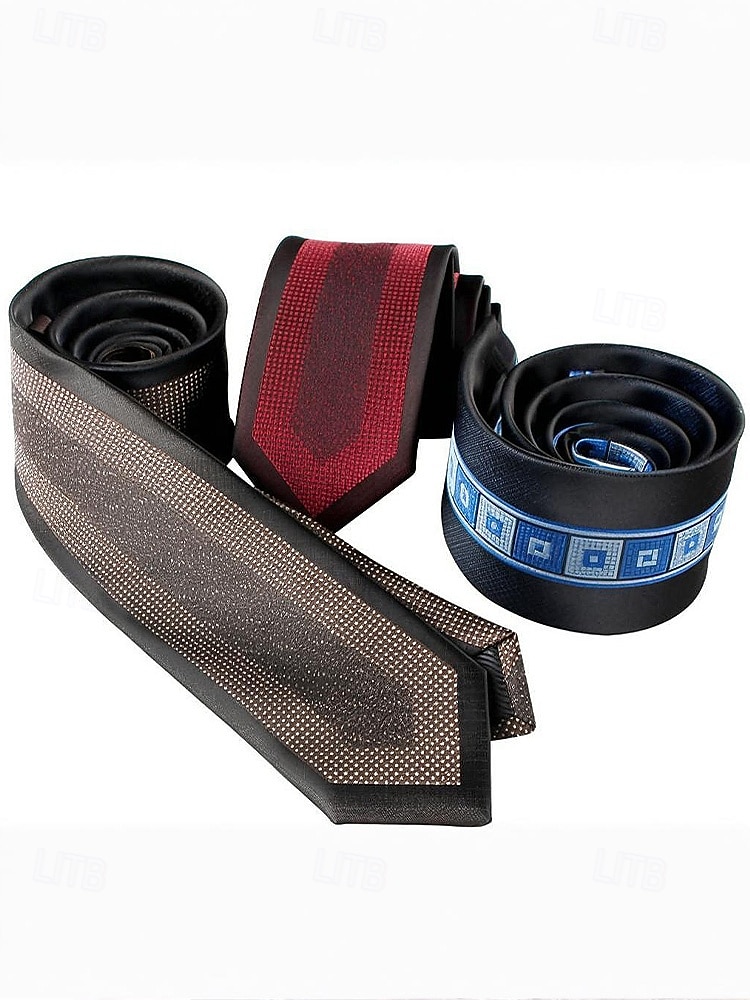 Herren-Krawatte aus Polyester mit klassischem Muster, schmale formelle Krawatte in mehreren Farben, Weihnachtsgeschenk-Accessoire für Hochzeiten, Geschäfts- und Feiertagspartys 2026 - $11.99 –P7
