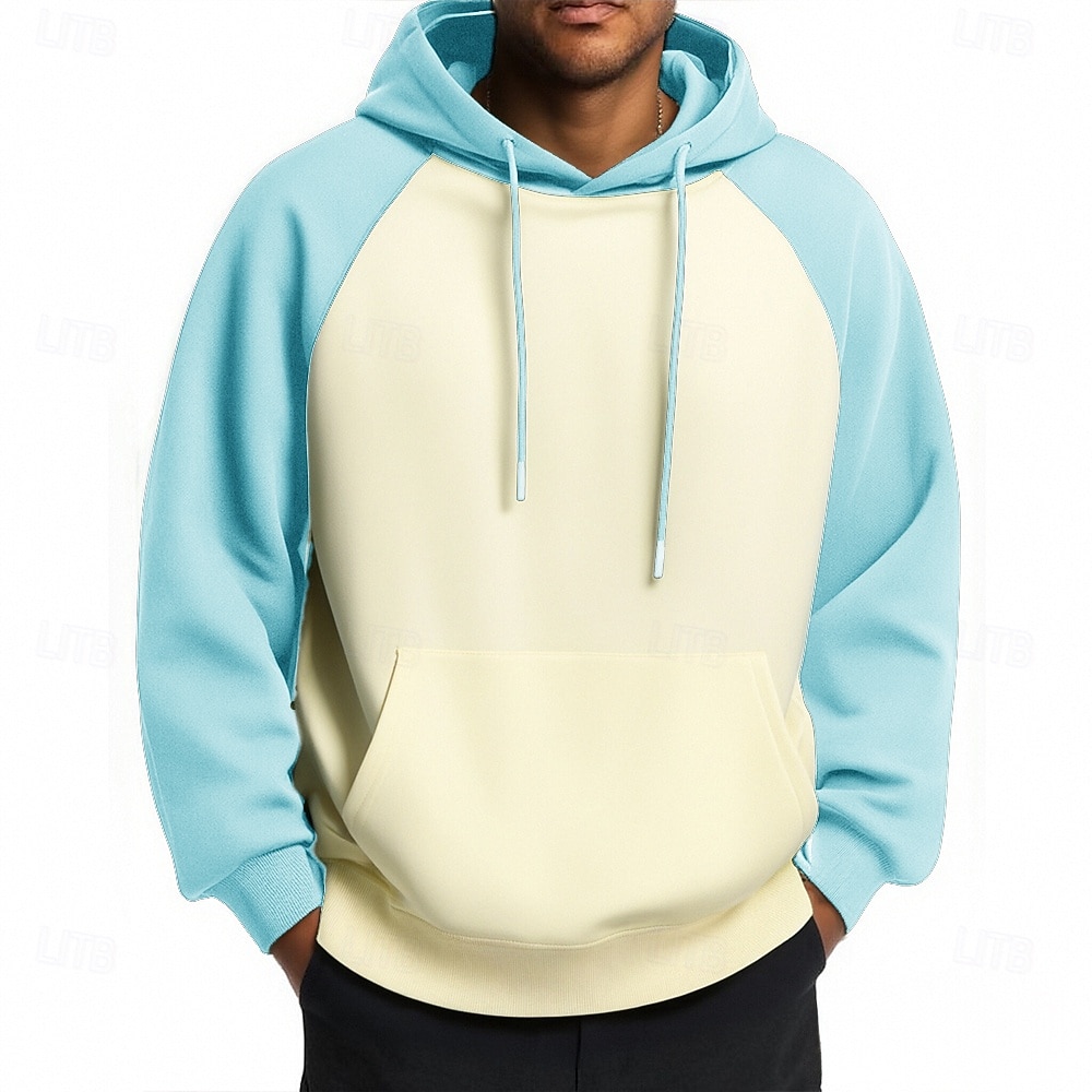 Hombre Sudadera Negro Vino Azul Marino Verde Trébol Azul claro Con Capucha Bloque de color Correa Retazos Bolsillo Deporte Diario Festivos Poliéster Ropa de calle Básico Casual Primavera Otoño Ropa 2026 - $33.99 –P7