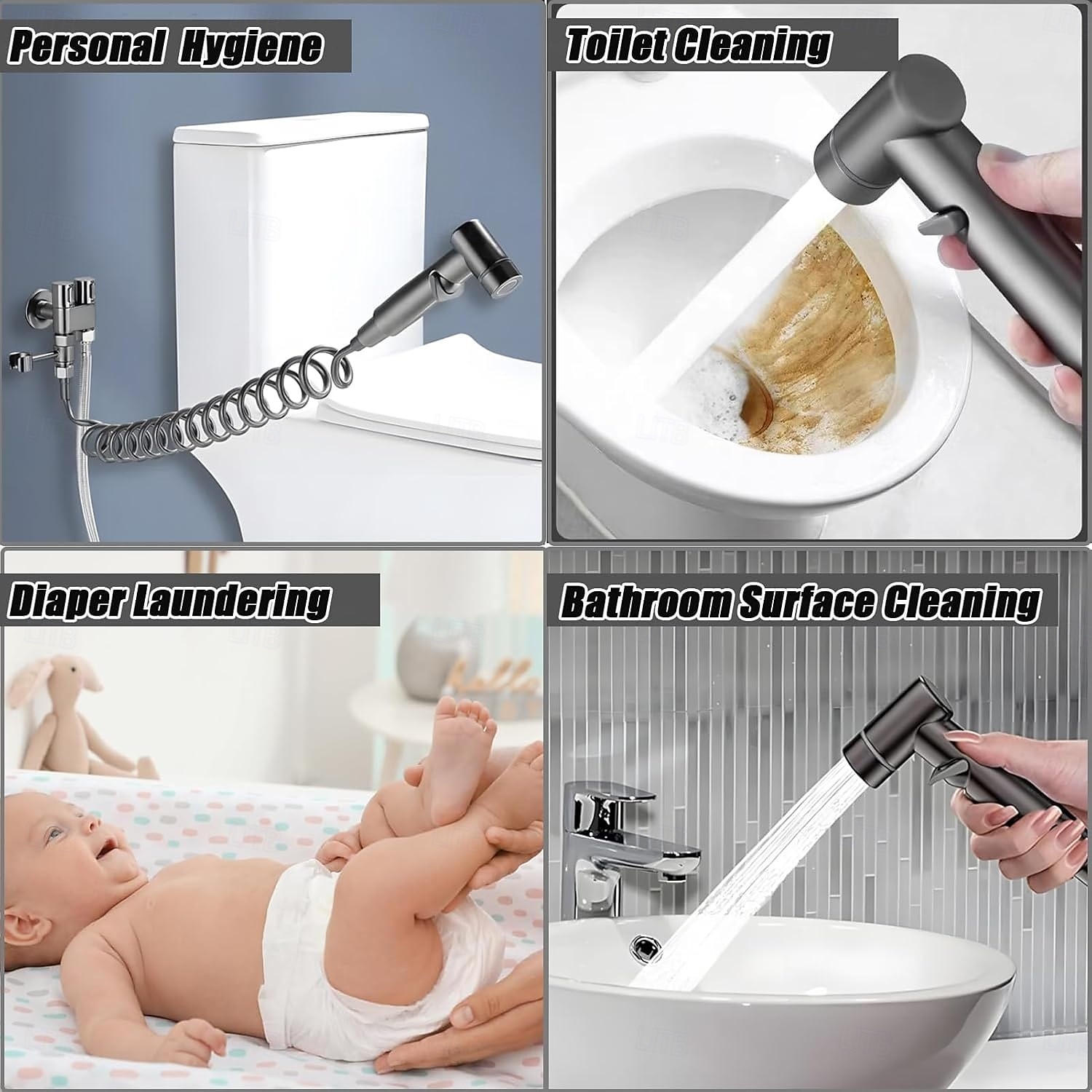 Handheld Bidet Sprayer for Toilet,1-In-2-Out Dual Control Valve,Mini Toilet Faucet Sprayer Kit Butt Washer,Hand Shower Bidet Attachment for Washing Machine and Toilet 2026 - E£1931.52 –P4