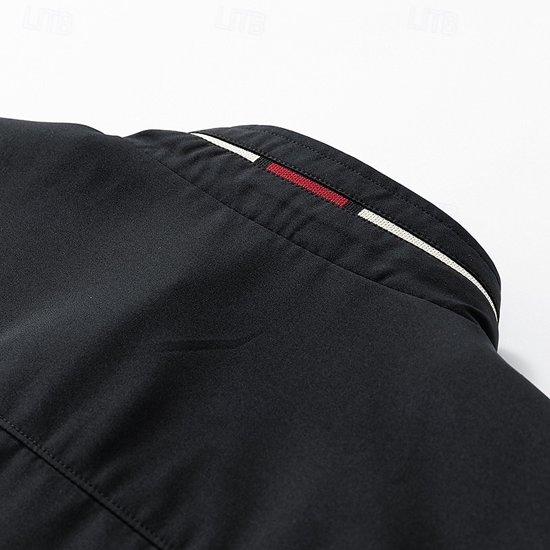 Homens jaqueta leve Jaqueta casual Férias Diário Bolsos Outono Inverno Tecido Moda Clássico Colarinho Chinês Padrão Preto cáqui Cinzento Casaco de 2025 por $29.99 –P6