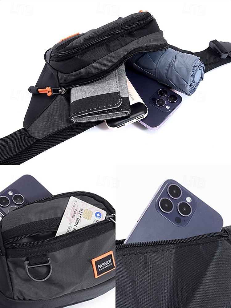 Borsa a tracolla da uomo resistente all'acqua, marsupio multiuso con tasche multiple, borsa a tracolla casual da viaggio, sportiva e per attività all'aperto del 2026 a $11.99 –P8