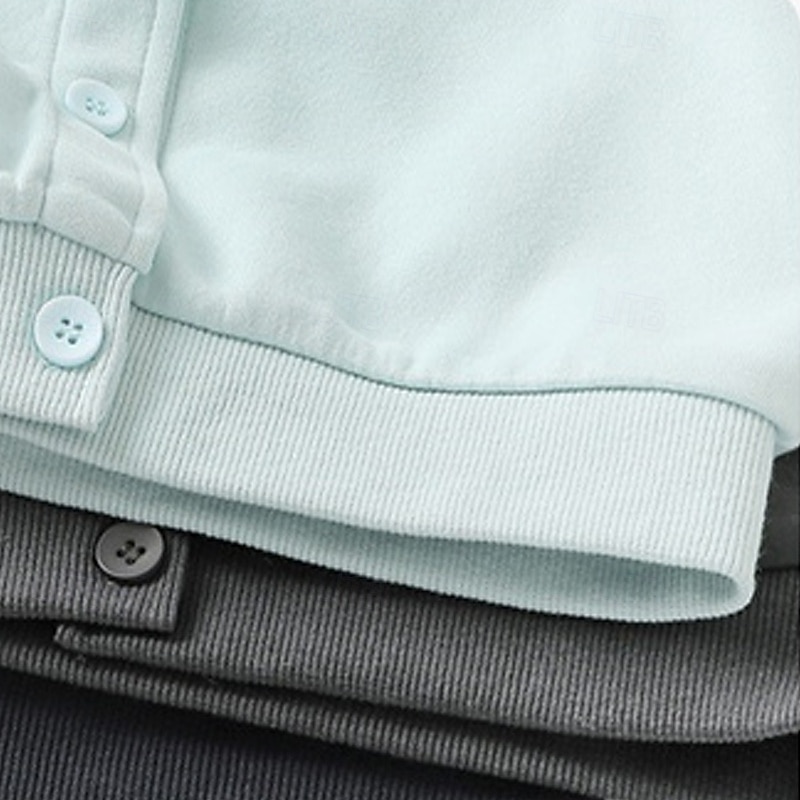 Barn Unisex Baseballjackor Ytterkläder Färgblock Långärmad Komfort Knappar Mjukt Täcka Utomhus Bomull Mode Dagligen Rosa Blå Himmelsblå Vår Höst 4 år + 2025 - $27.99 –P7
