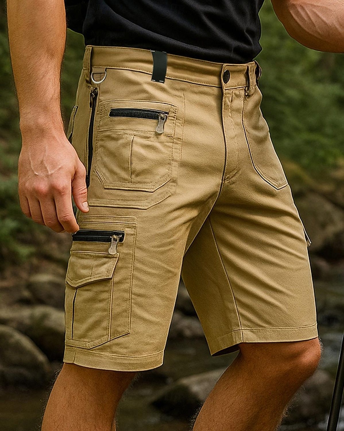 Homens Bermuda Cargo Shorts de caminhada shorts esportivos Verão Ao ar livre Normal Leve Respirável Calças Capri Bolsos Preto Verde Tropa Algodão Tênis Golfe Corrida S M L XL XXL de 2026 por $32.99 –P1