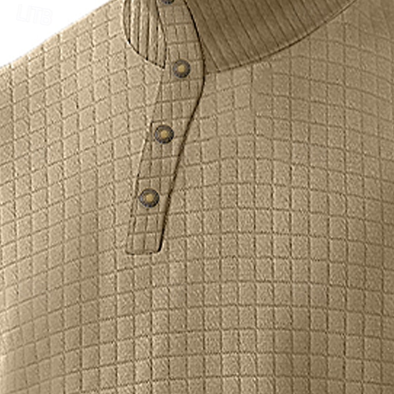 Homens Moletom Moletom Waffle Moletom com capuz Estacionar Preto Branco Verde Tropa Cáqui Cinzento Colarinho Clerical Tecido Patchwork Textura Desportos e Ar livre Casual Diário Roupa de rua Legal de 2025 por $23.99 –P7