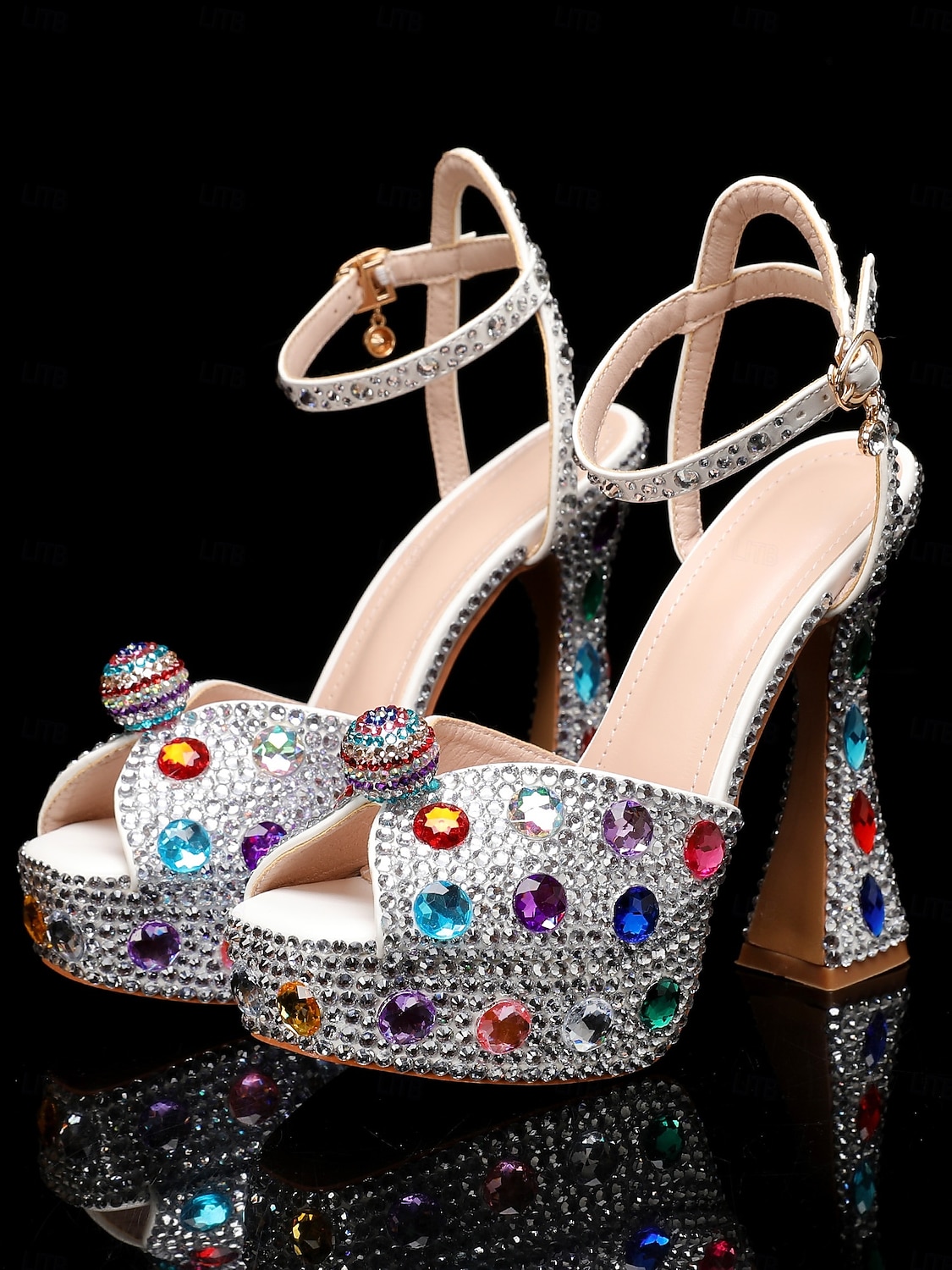 Women's Rhinestone Platform High Heel Sandals with Matching Clutch - Sparkly Formal Dress Shoes for Cocktail Parties, Weddings and Elegant Events 2026 - $119.99 –P9