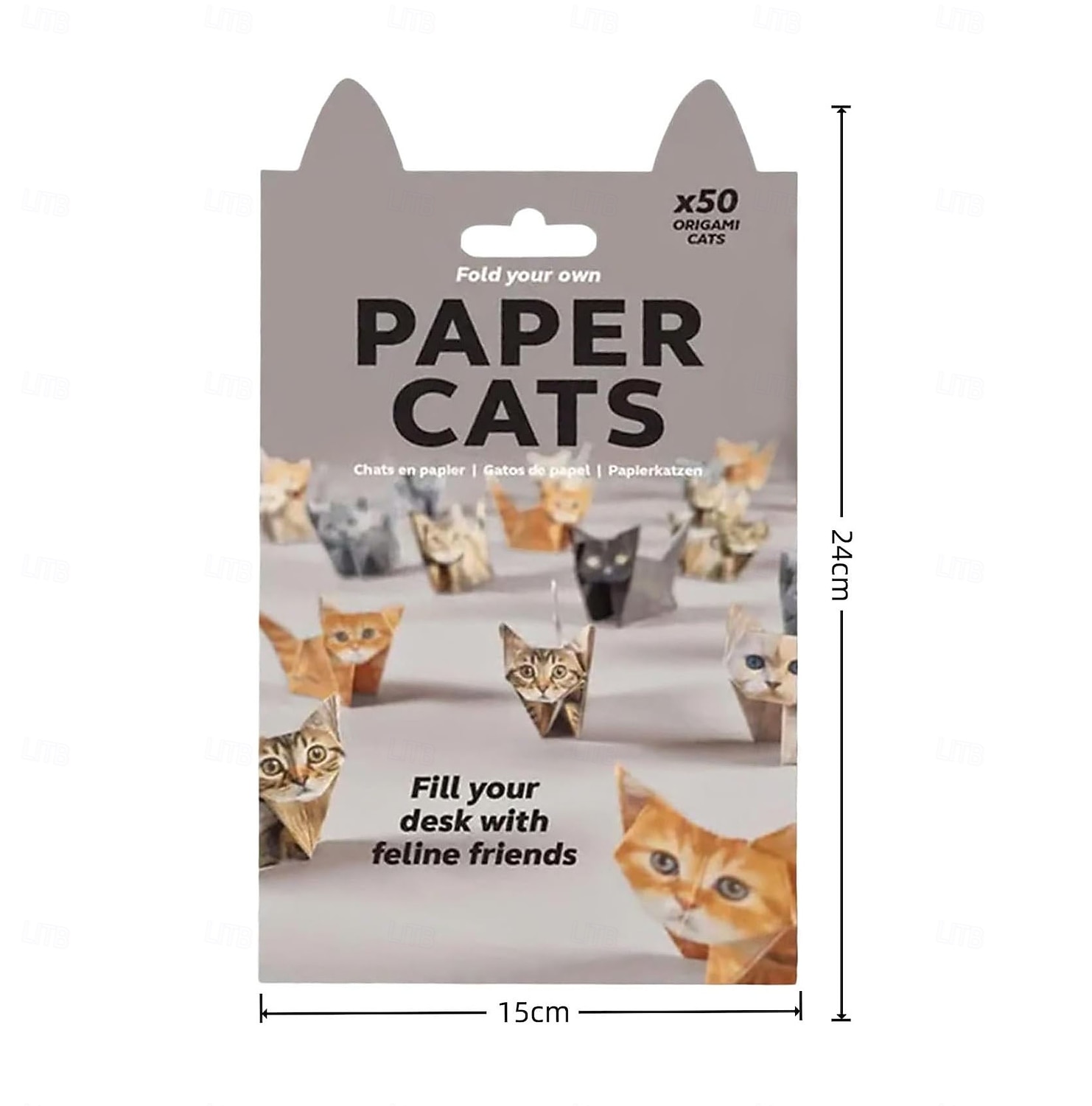 Gatos de papel de bricolaje, kit de manualidades de origami de papel de gato/perro/dinosaurio 3D de 50 hojas con instrucciones, decoración de escritorio de animales de bricolaje, divertidos kits de 2025 - $16.49 –P13