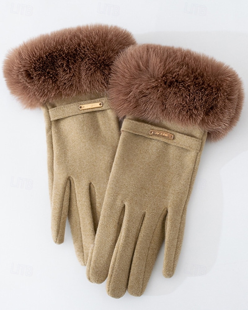 Femmes 1 Paire Bouts des doigts / Gants hiver Streetwear / Extérieur Gants - Couleur Unie Doigt complet de 2025 ? $6.99 –P6