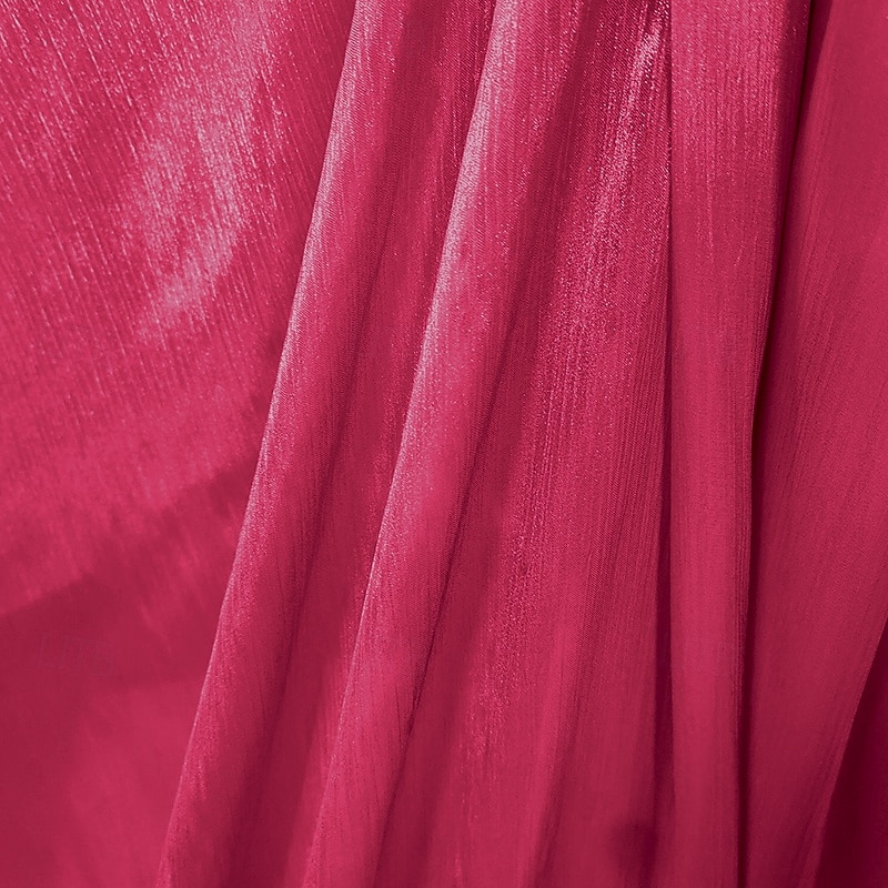 Rochie de Seară A-Line Stil Celebritate Rochie Elegantă Invitată de Nuntă Lungime Pe Jos Fără Mâneci Un Umăr Organza cu Fustițe Răsucite Fanta 2025 - $139.99 –P14