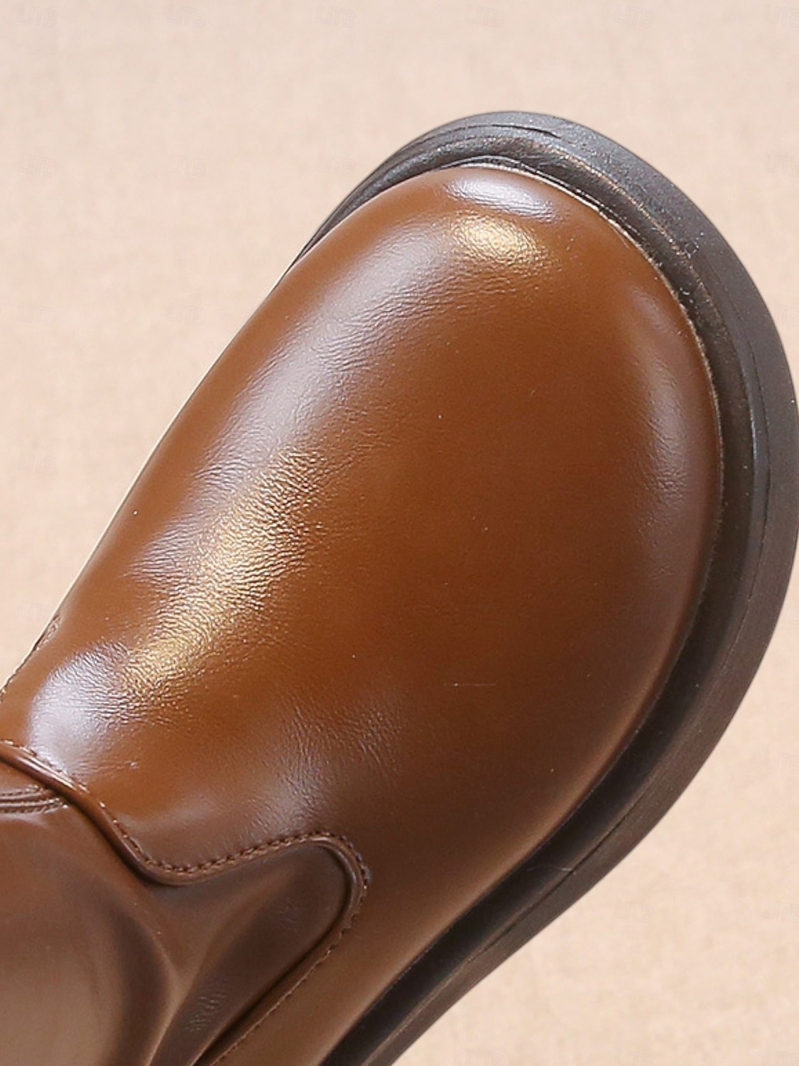 Koreaanse idool geïnspireerde popster kostuum schoenen meisjes witte imitatie leren halfhoge laarzen met rits aan de zijkant, comfortabele zool, modieuze performance schoenen voor op het podium, dans 2026 - $34.99 –P2