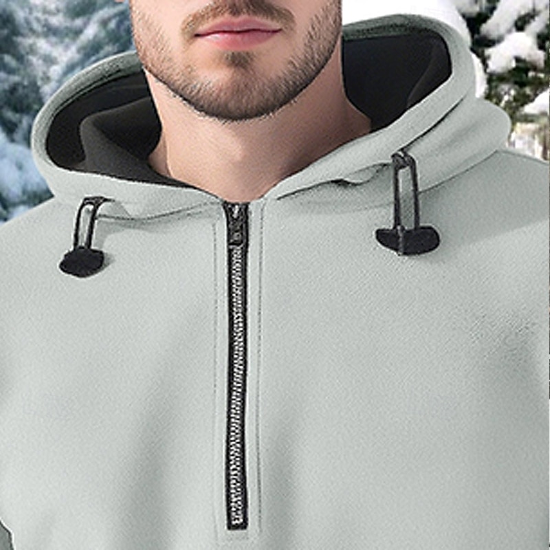 Homme Sweat à capuche Sweat à capuche quart zippé Sweat à capuche en polaire Sweat à capuche tactique Noir Rouge Bordeaux Vert Gris Clair Café À capuche Uni Fermeture éclair Sport & Loisir de 2025 ? $27.99 –P6