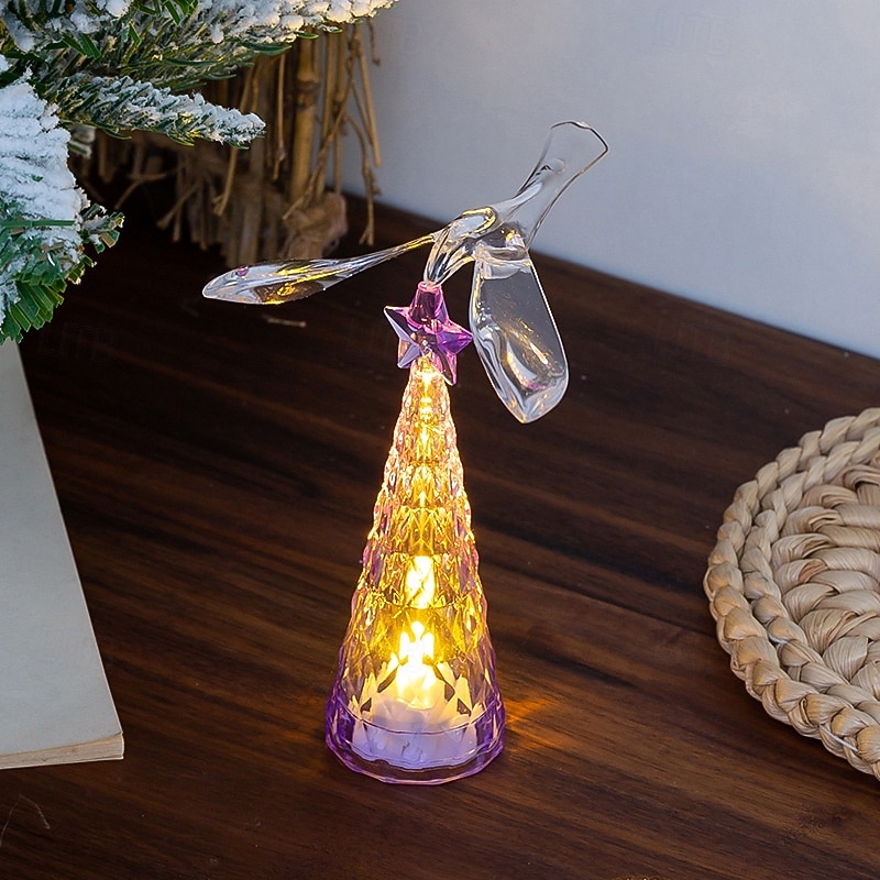 1 Pc 13CM Christmas decoration mini luminous crystal flying bird Christmas tree LED night light desktop decoration ornament light AG10 * 3 battery 2025 - CAD $3.99 –P8