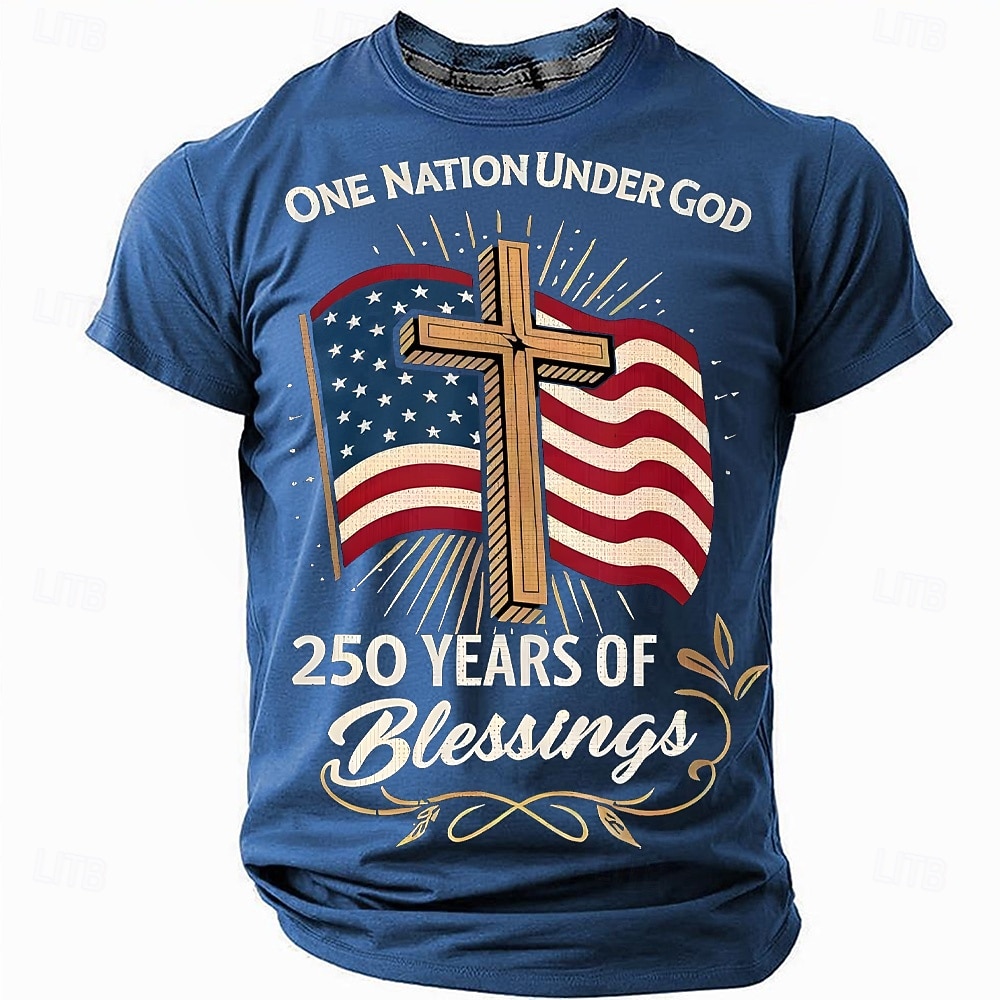 Men's America's 250th Anniversary T Shirt Short Sleeve T shirt 3D Print Crew Neck Shirt Daily Military Street Daily Blue Black Red Summer Spring Clothing Apparel S M L XL XXL XXXL 2026 - $19.99 –P3