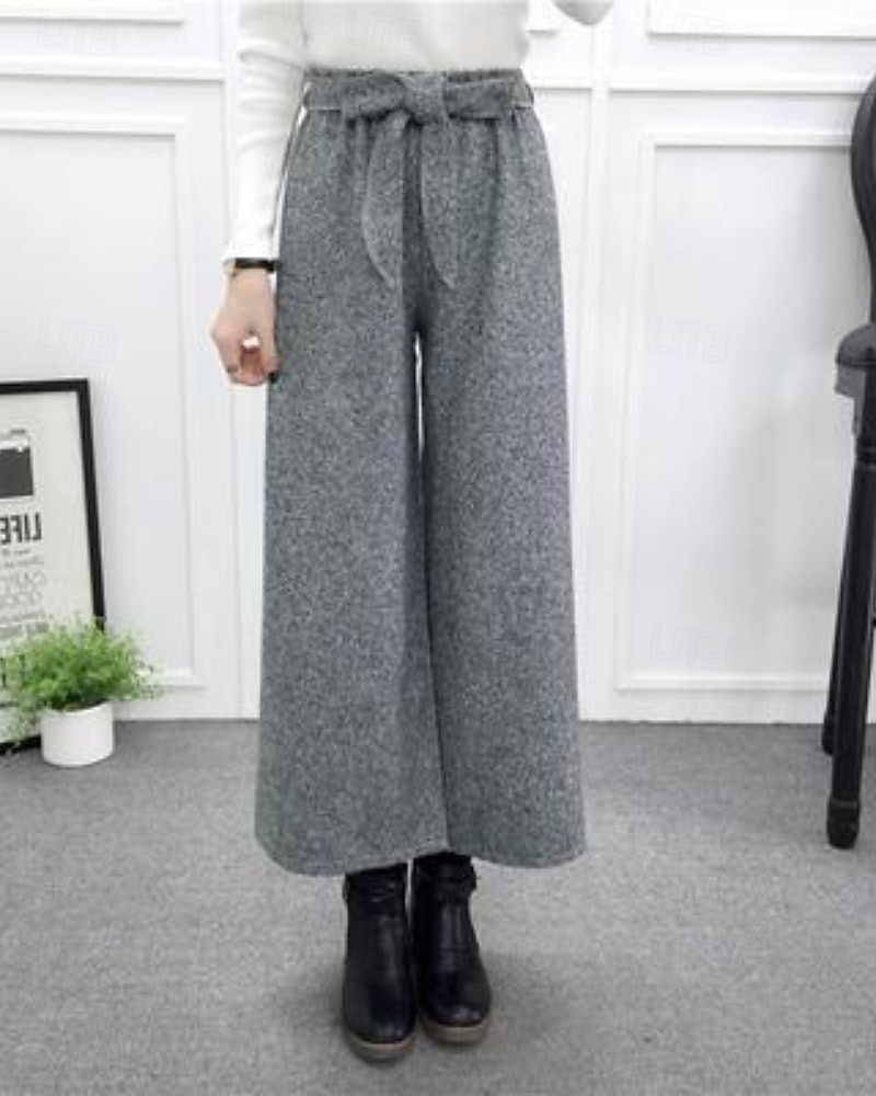 Per donna Chinos Dritto Streetwear Casual Lunghezza alla caviglia Vita media Semplice Elastico in vita Confortevole Micro-elastico All'aperto Uscire Weekend Grigio chiaro Grigio scuro Nero Autunno del 2025 a $24.99 –P2