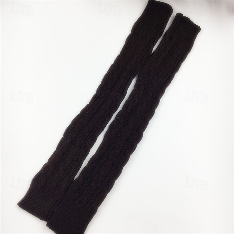 Naisten pitkät talvineulehihat, kynnettömät akryylikäsineet, lämpimät kädettömät neuleet syksyyn ja talveen, pitkät hihanlämmittimet 2026 - $10.99 –P9