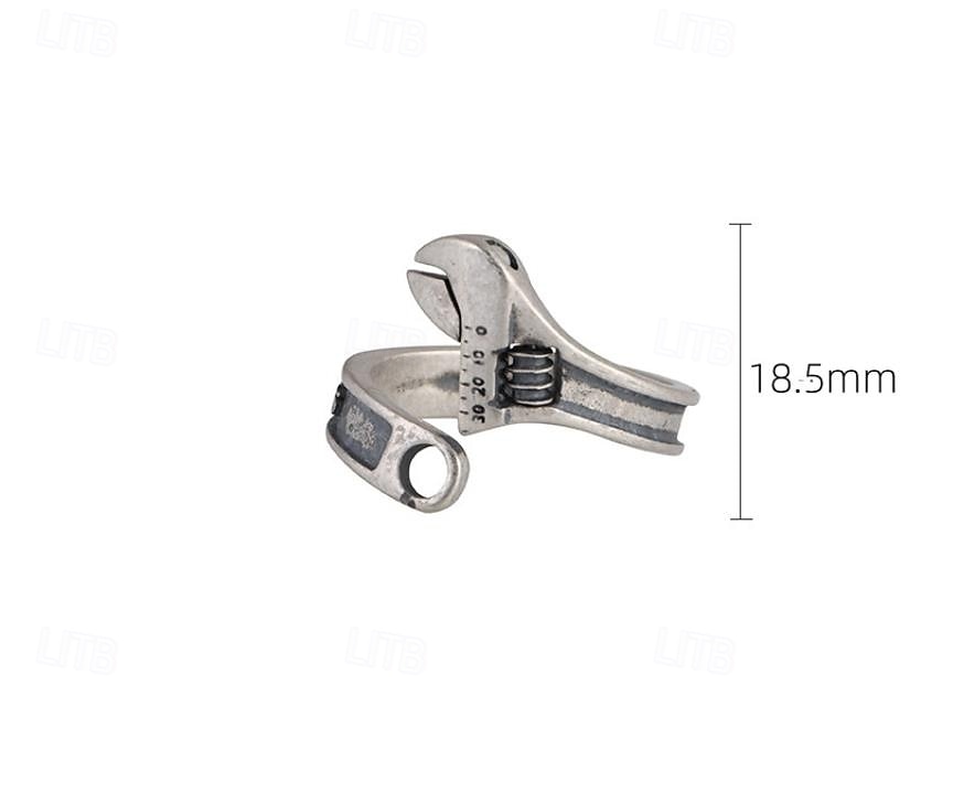 خاتم مفتاح ربط عتيق للرجال، خاتم مفتوح قابل للتعديل على طراز البانك الرجعي، مجوهرات بتصميم مفتاح ربط ريفي لراكبي الدراجات النارية وإكسسوارات الموضة 2025 - $7.99 –P3