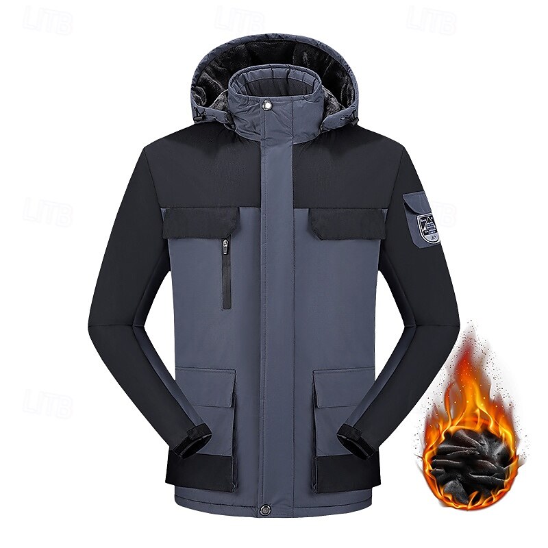 Homens Jaqueta Softshell Jaqueta de Trilha Casaco de lã Inverno Ao ar livre Térmico / Quente Prova-de-Água Blusas Cinzento Escuro Preto Branco Verde Tropa Laranja de 2025 por $70.99 –P5