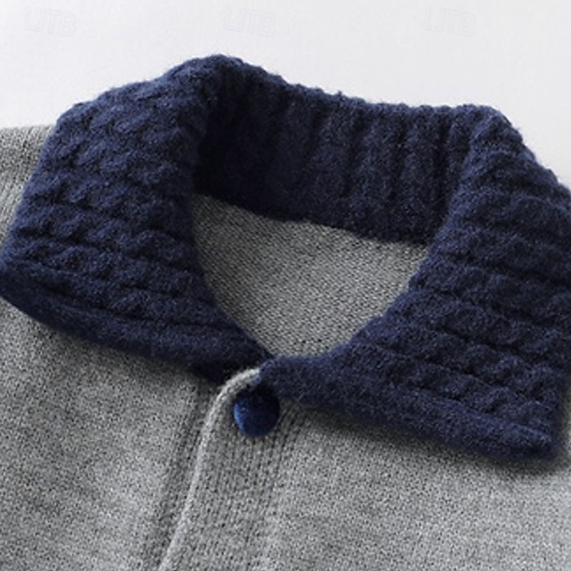 Barn Unisex Baseballjackor Ytterkläder Färgblock Långärmad Komfort Knappar Mjukt Täcka Utomhus Mode Dagligen Grå Vår Höst 4 år + 2025 - $37.99 –P6
