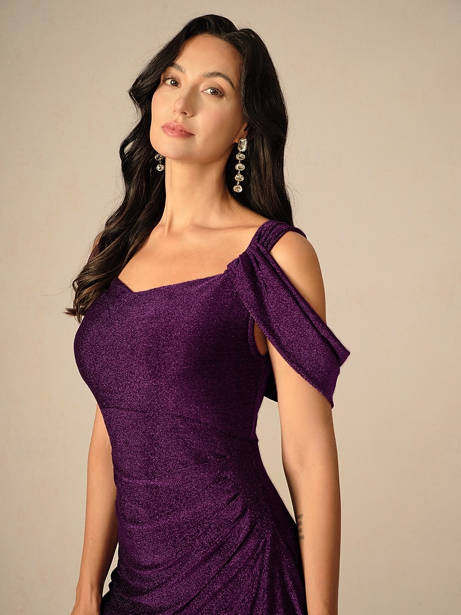 Per donna Abito Lungo Maxi Abito Vestito da Festa Attillato Elegante Feste Compleanno Club Vestibilità regolare Semplice Senza Maniche Spalline Melanzana Estate del 2025 a $99.99 –P3