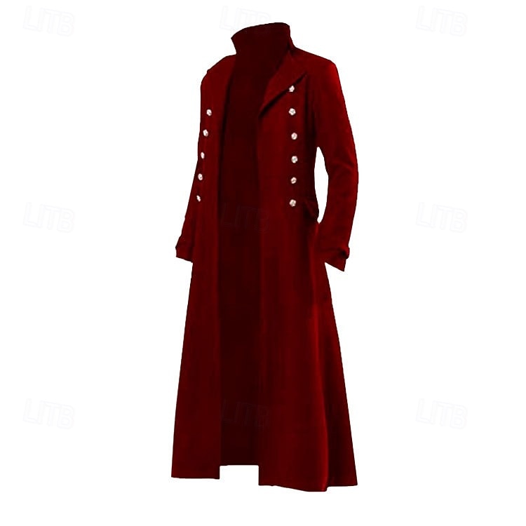 Retrò Vintage Punk & Gotico Medievale Cappotto Trench Vampiro Costume Per uomo Halloween Carnevale Feste Casual Quotidiano Fiera Rinascimentale Adulti Cappotto del 2026 a $40.99 –P11