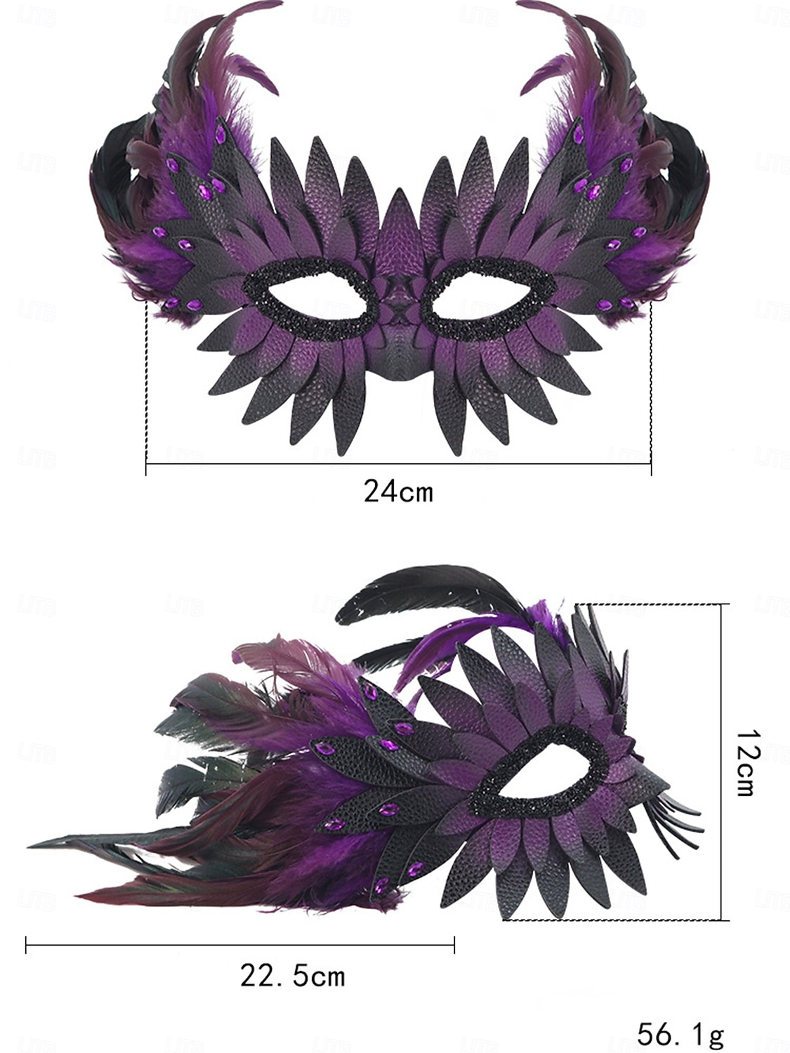 Máscara de baile de penas feminina com design de pluma colorida, acessório de fantasia elegante para festa de Halloween e cosplay de 2026 por $24.99 –P5