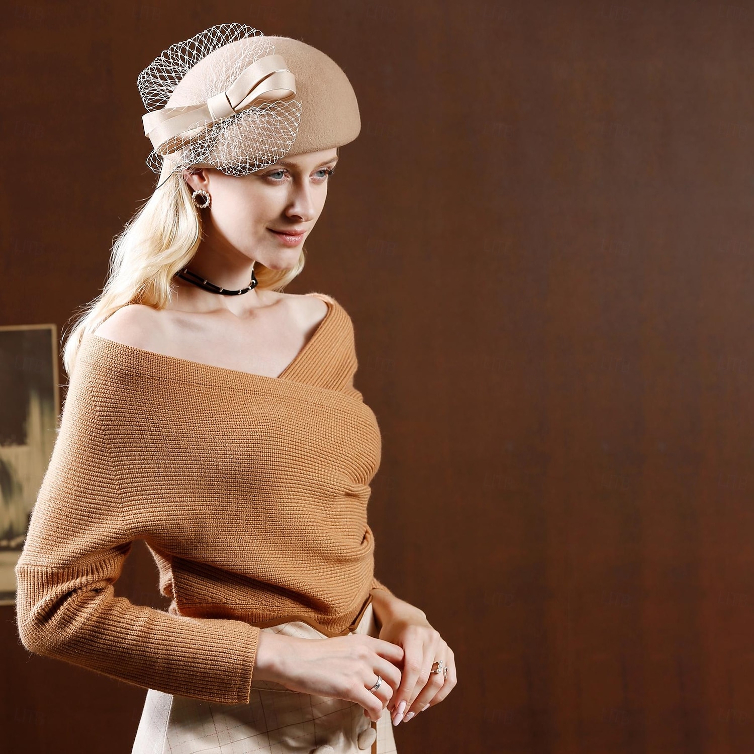 kalapok 100% gyapjú barett sapka keménykalap / cloche kalap tea party koktél kalap elegáns brit masnival tiszta színű fejdísz fejfedő 2025 - $39.99 –P14