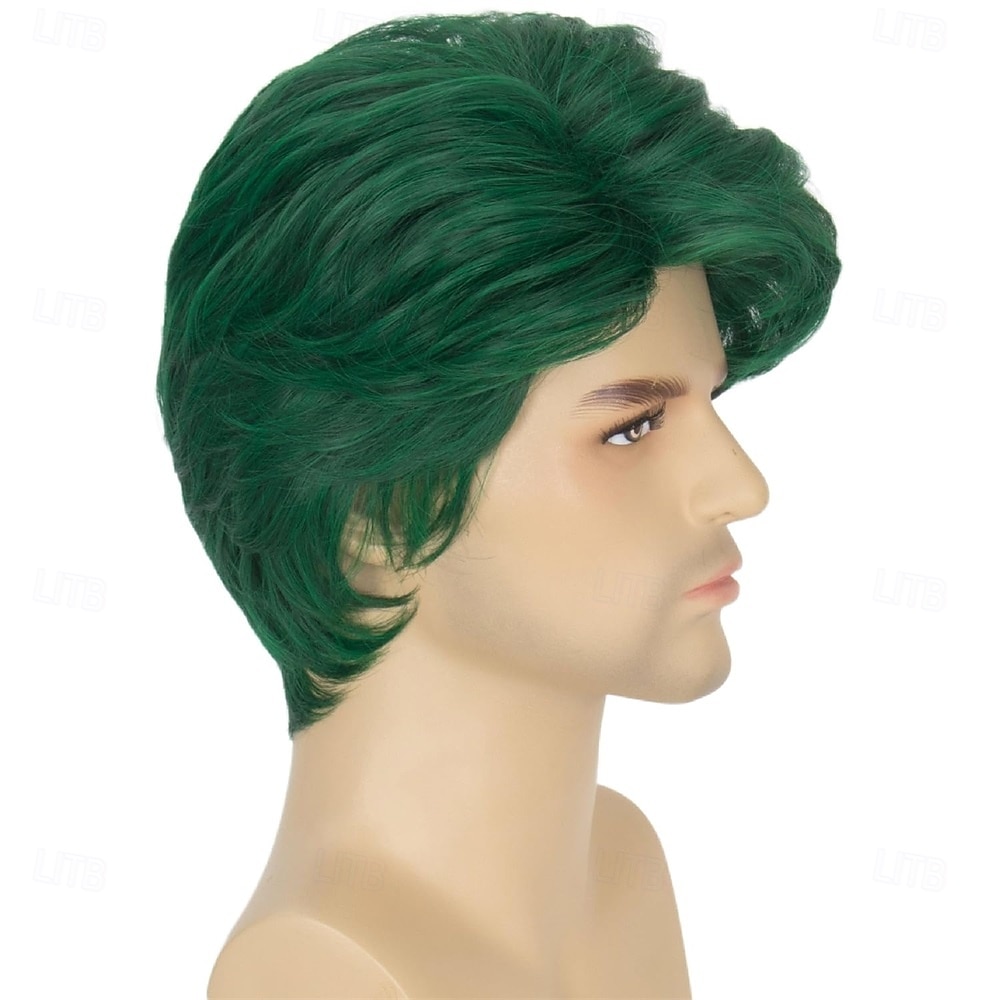 Green Wigs Short Straight Green Wig for Men Synthetic LayeSchool Theme Cosplay Wig 2026 - $23.99 –P5